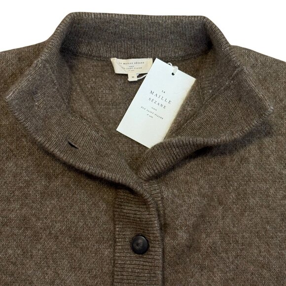 SEZANE Thais Jacket Wool Mohair Dark Taupe $235 NWT M - Picture 6 of 6